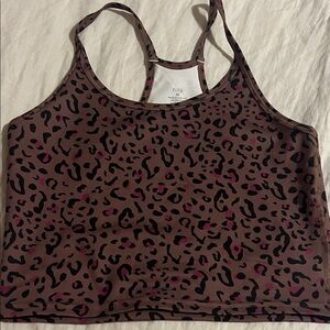Fleo Switch Up Crop Leopard Print Tank Top- medium